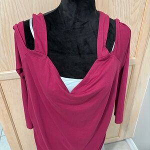 Lane Bryant dark pink off shoulder Top